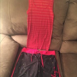 2 pieces; AE tank & Hurley board shorts bundle